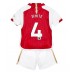 Billige Arsenal Benjamin White #4 Børnetøj Hjemmebanetrøje til baby 2023-24 Kortærmet (+ korte bukser)